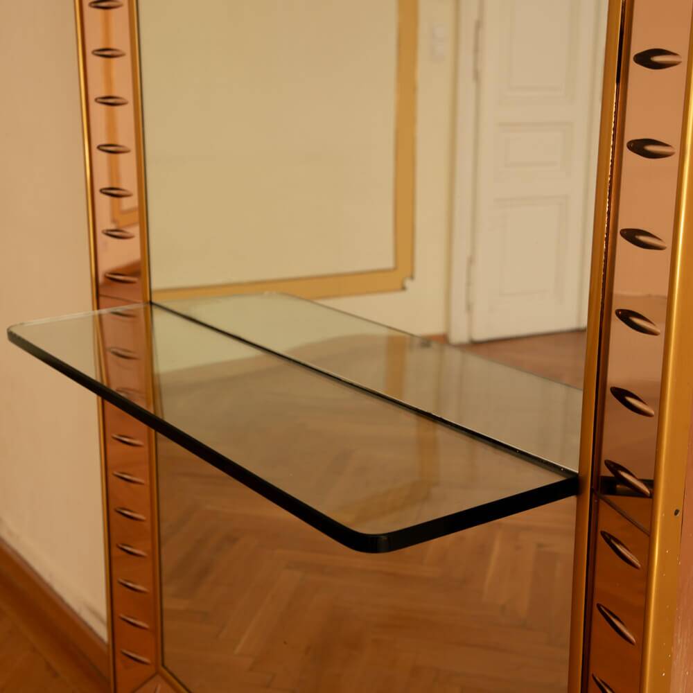 Italian floor mirror by Cristal Art, Italy 1960s