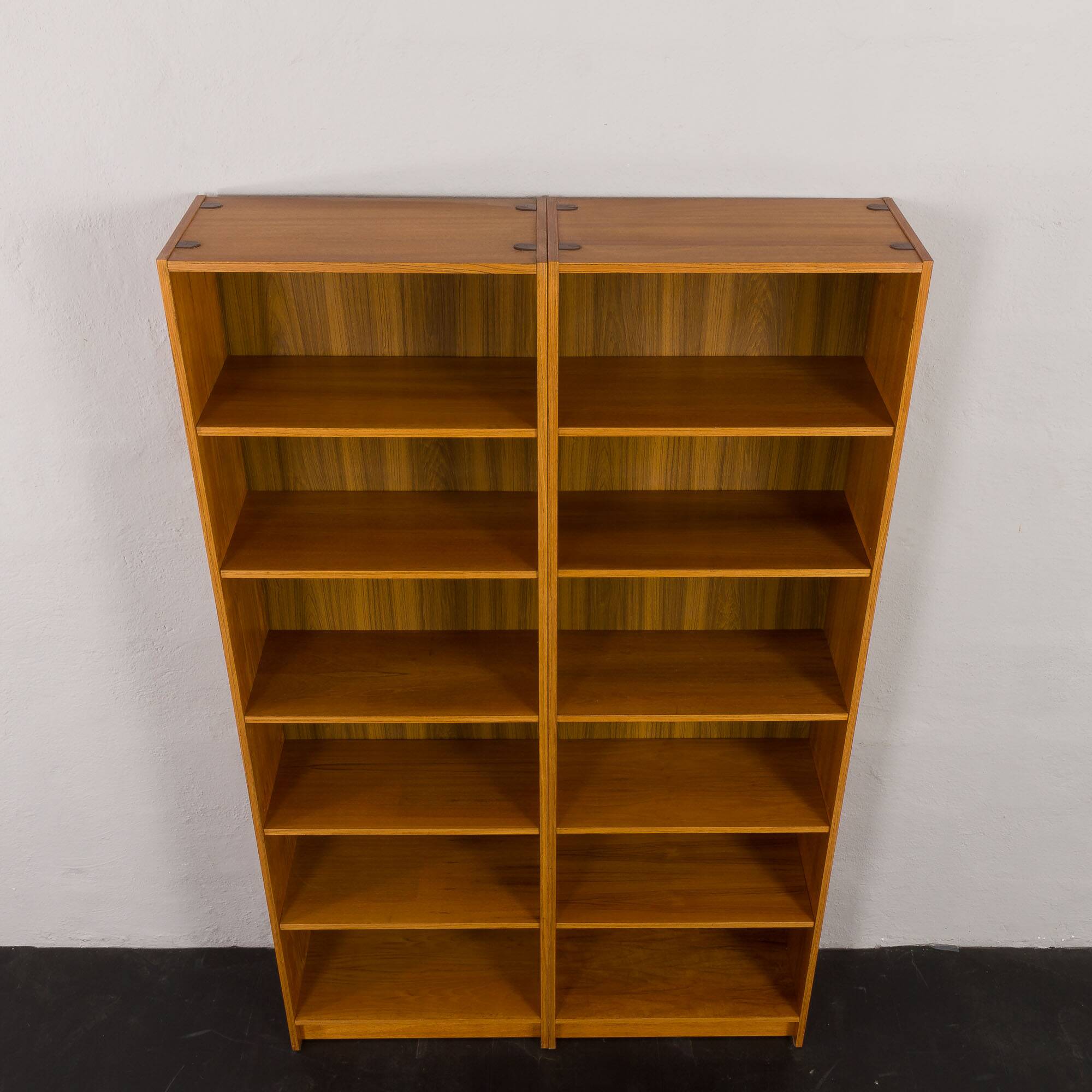 Pair of Danish bookcases in teak, Denmark, 1970s