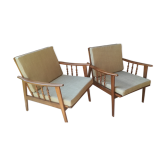 Paire de fauteuils de style scandinave