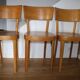 Série de 3 chaises bistrot 1950
