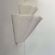 Set of 3 vintage shell wall lights, matte white stone-effect plaster, France 1970