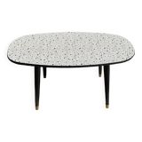 Black and White oval formica table 1960s