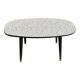 Black and White oval formica table 1960s