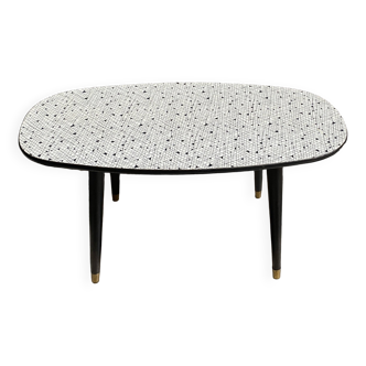 Black and White oval formica table 1960s