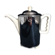 Large art deco insulating coffee maker in hammered metal and porcelain (by bauscher & sus)