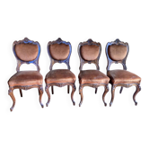 Ensemble de 4 chaises anciennes de style néo-rococo (19e siècle)