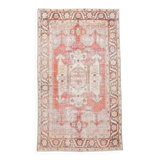 5x8 Red Geometric Tribal Turkish Vintage Rug, 141x240Cm