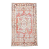 Tapis tribal turc vintage à décor géométrique rouge