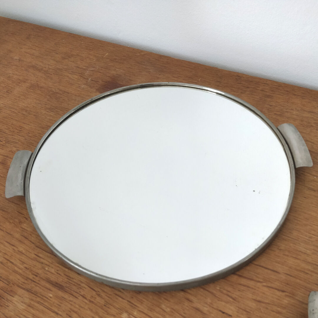 Two vintage mirror trays 50s