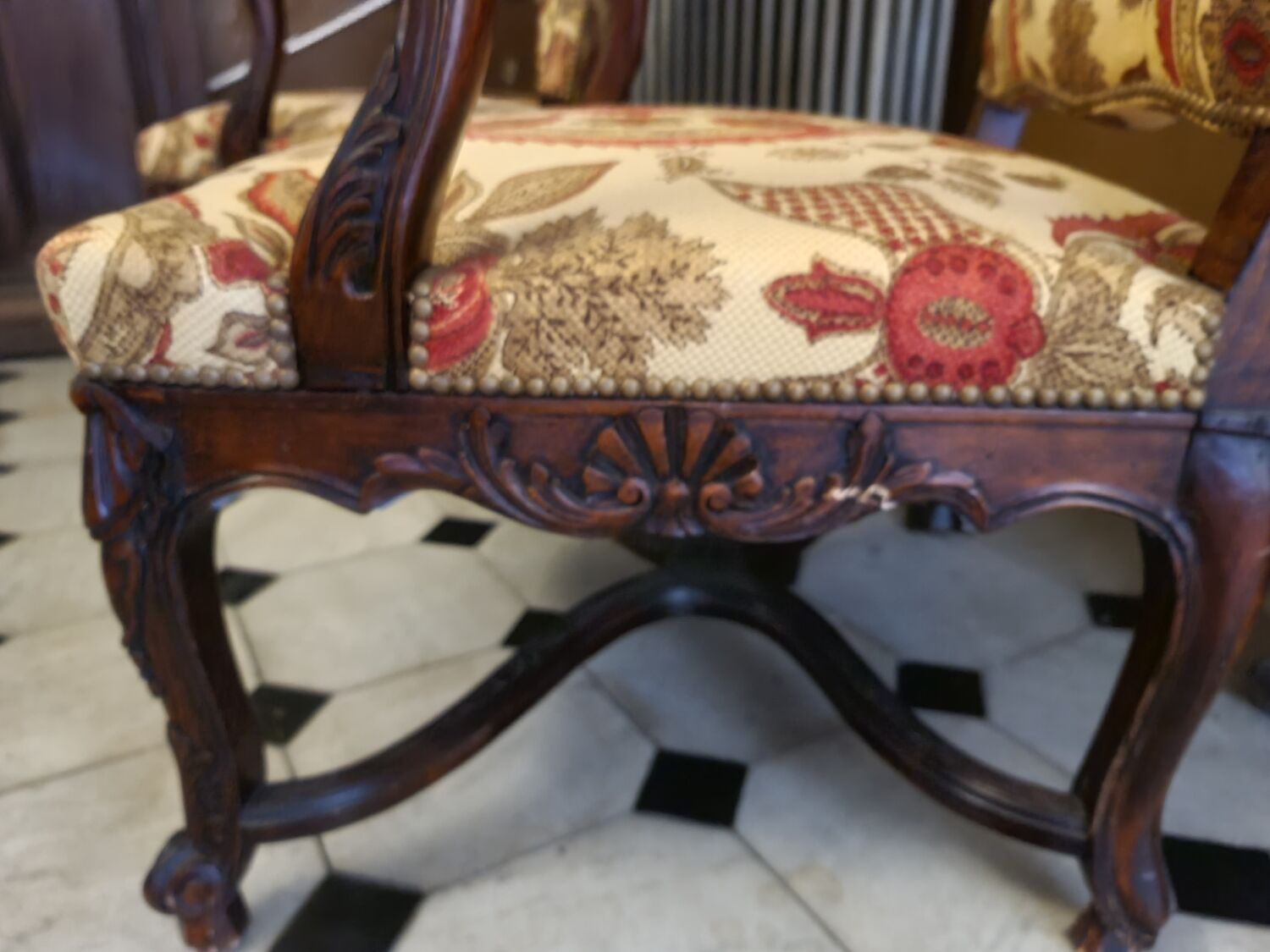 Pair of armchairs regence style nineteenth