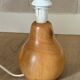 vintage wooden lamp small model with fabric shade 80's design