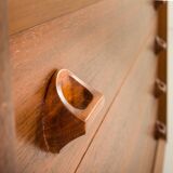 Italian mid century extra wide walnut chest of drawers