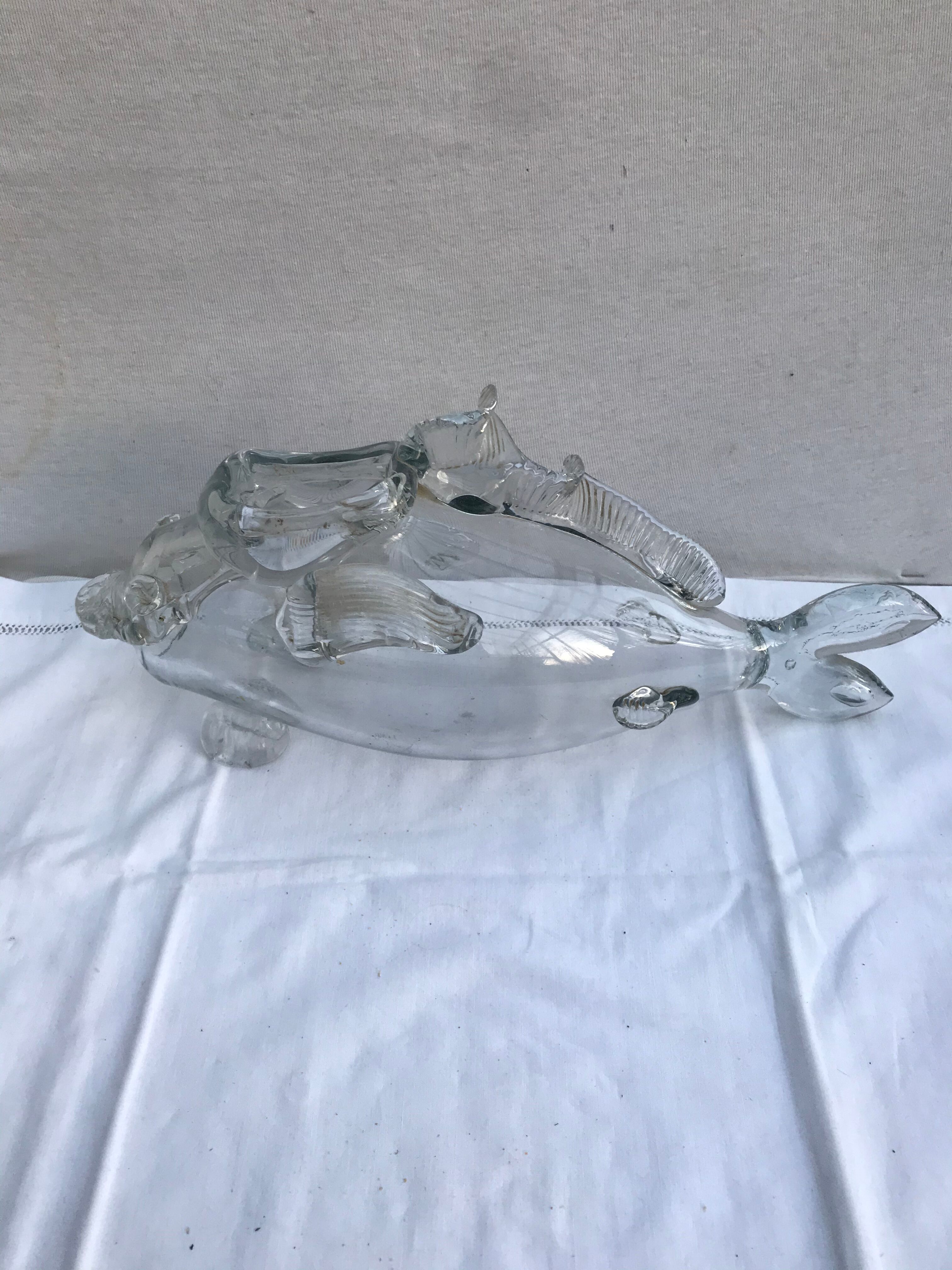 Ancient vase shape fish glass