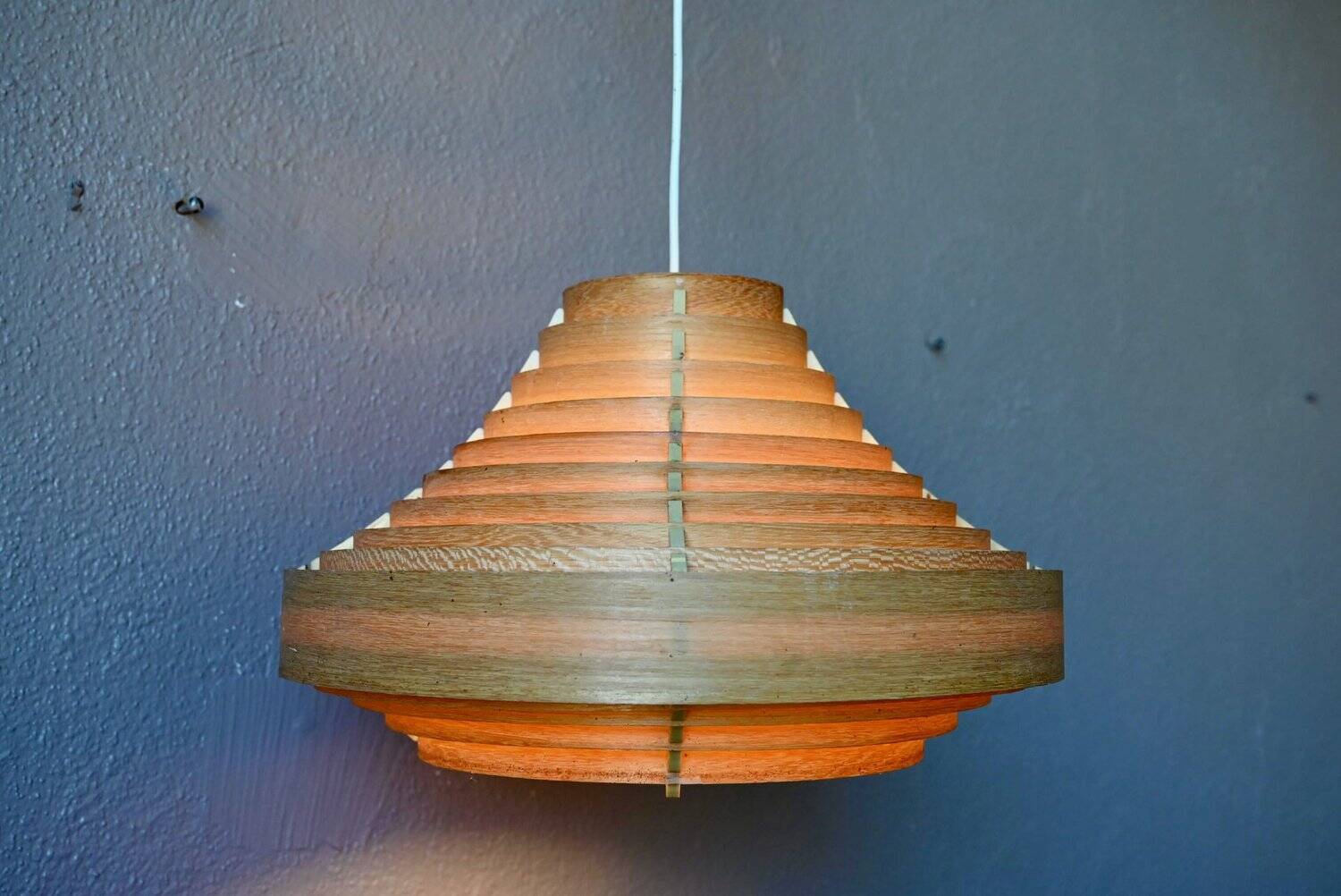 Vintage Scandinavian suspension lamp with slats by Hans-Agne Jakobsson from the 1960s.
