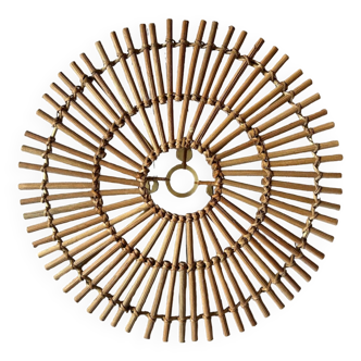 Rattan cane wall lamp
