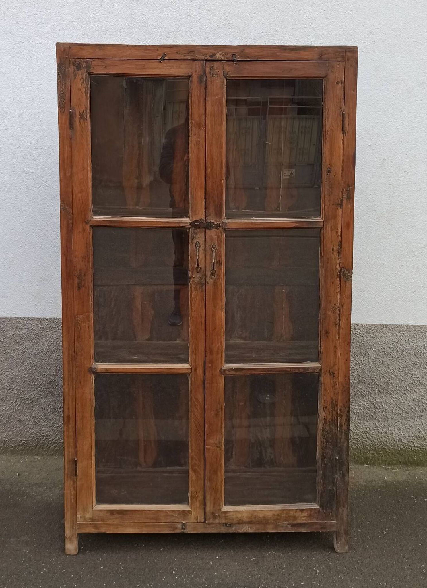 Old wooden glazed cabinet