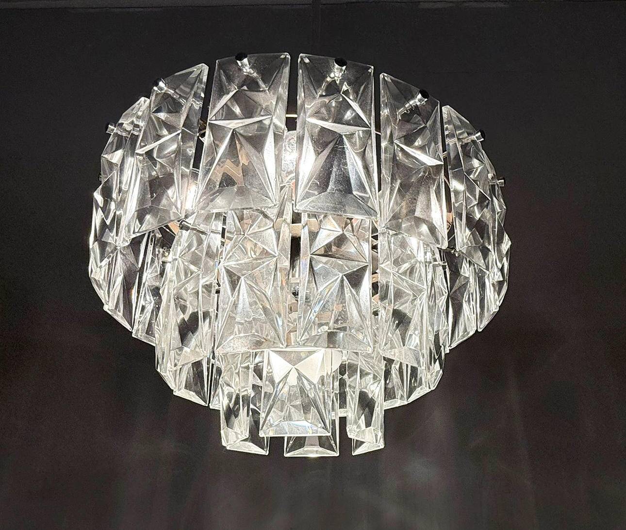 Mid-century chandelier/ceiling lamp by Kinkeldey, Germany, 1970s.