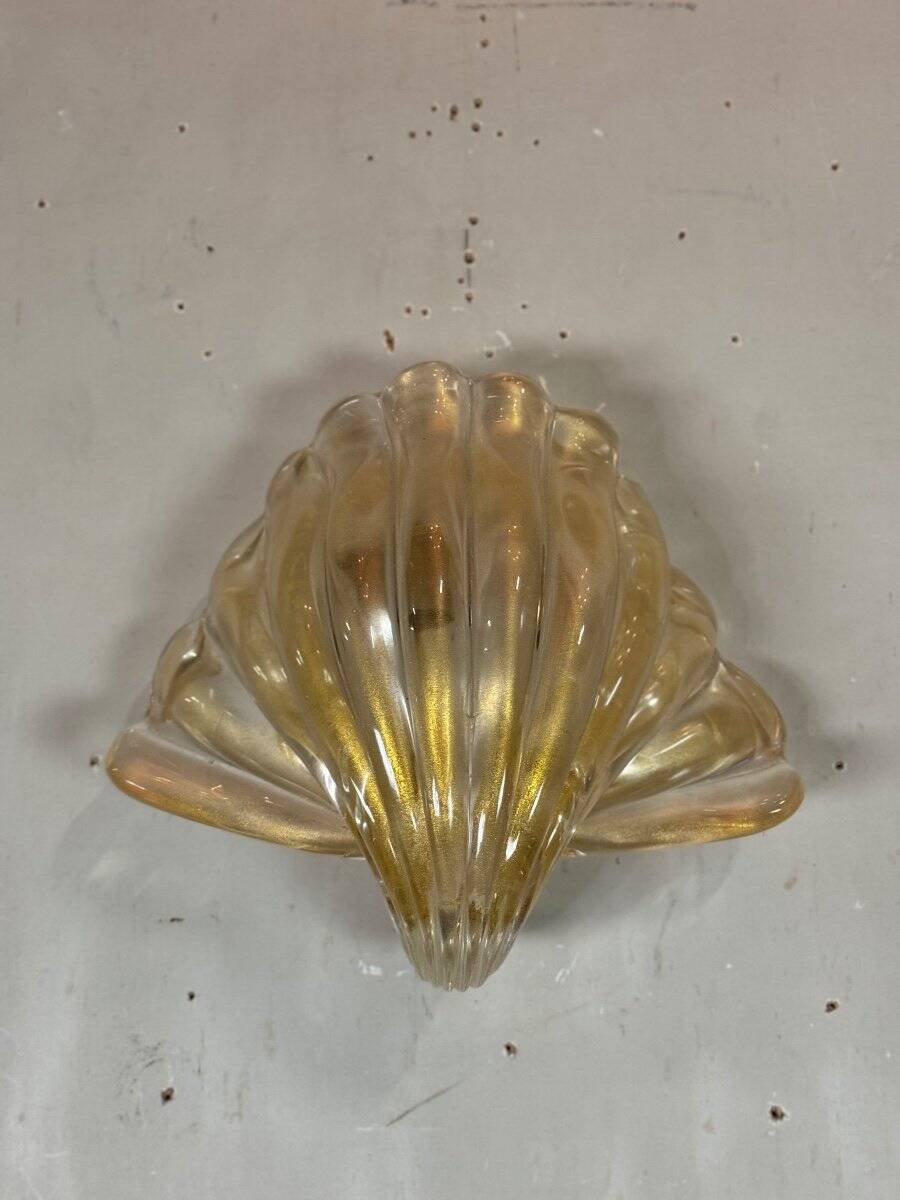 Venetian Wall Lamp in Gilded Murano Glass Circa 1980