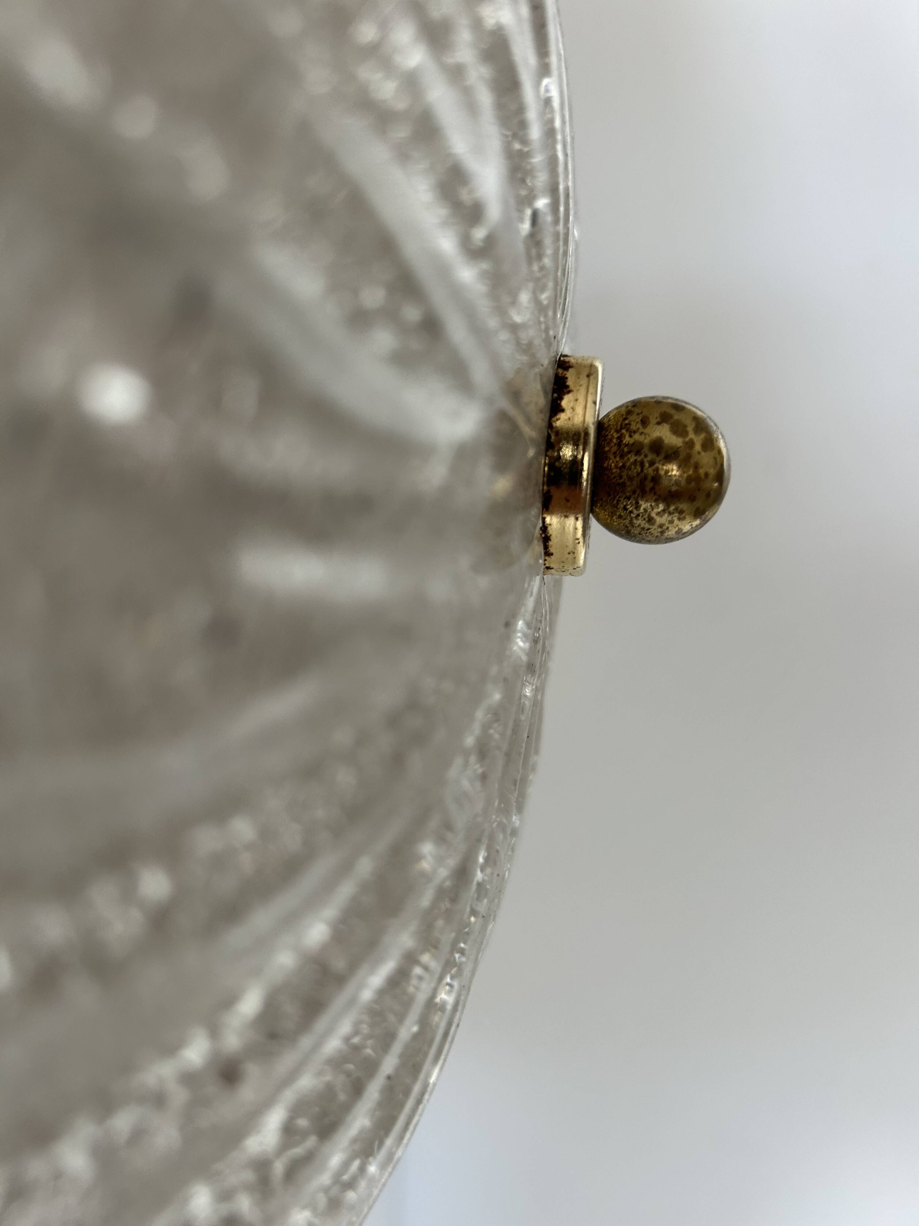 Pair of vintage wall lights, pine and Murano glass, Italy 1980