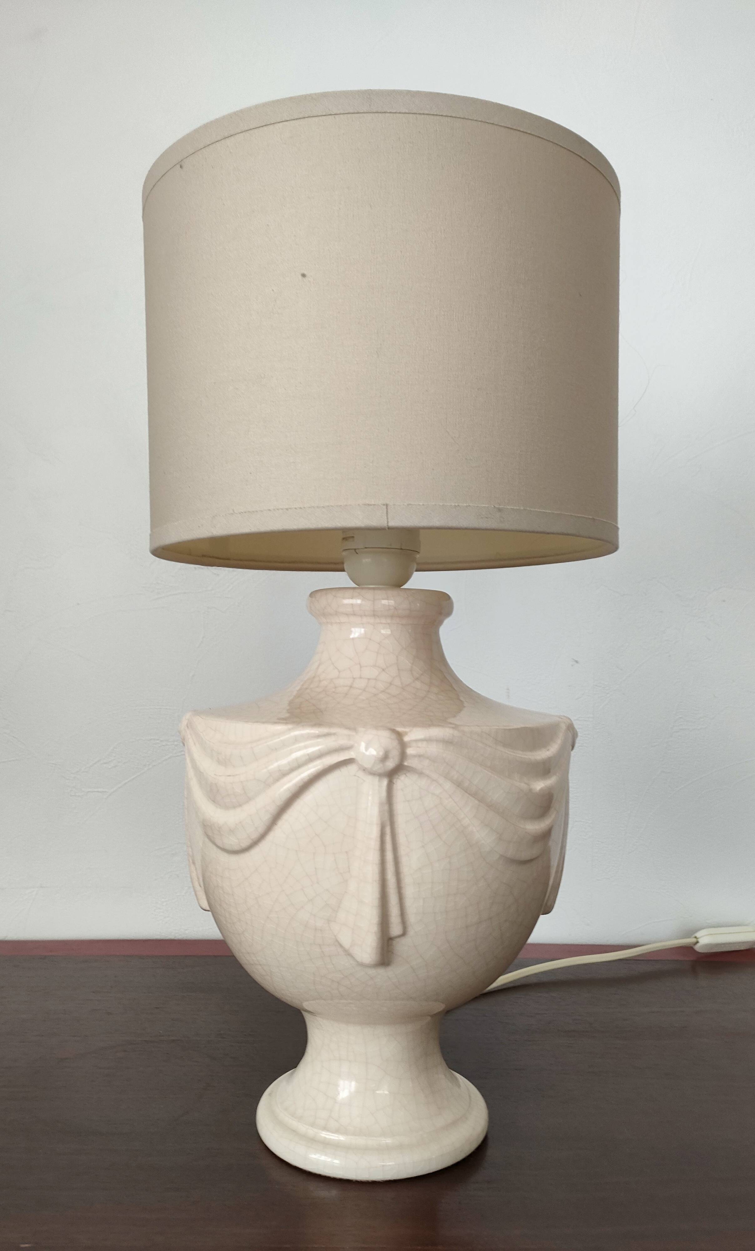Longwy Lamp - Michelle Férec - Cracked Ceramic - 1980s