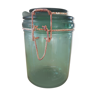 Solidex green glass jar
