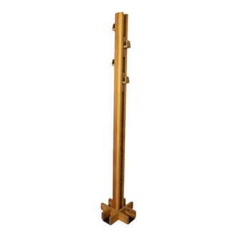 Porte-manteau de sol vintage en bois des années 70, design italien