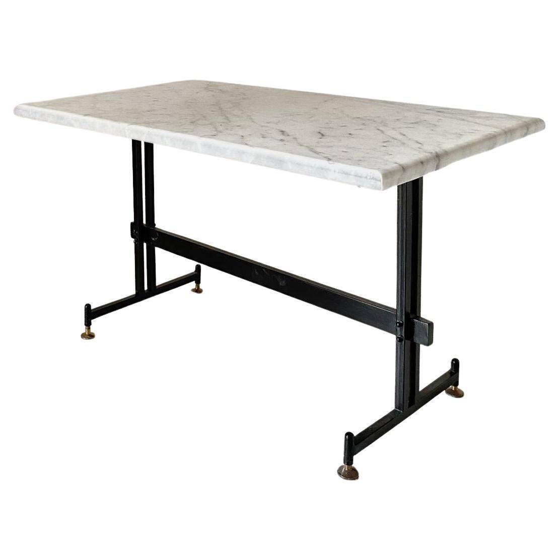Vintage Carrara marble coffee table, Italy 1960