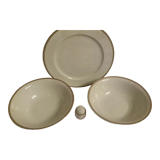 Serving dishes in fine porcelain with gilded edging