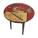 Jean Clemmer's old tripod bistro table in the 1950s/60s marine décor