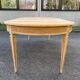 Extendable oval round table renovated in raw Louis XVI oak 200cm