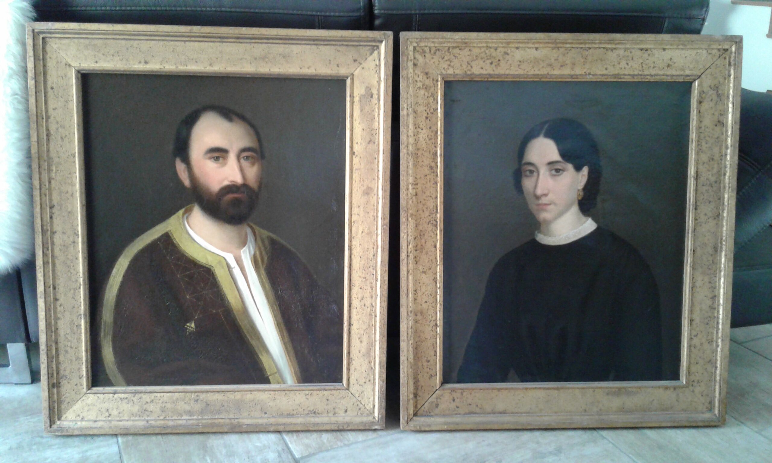 Portrait ancient oil on canvas,  lady 19th