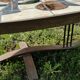 Oval coffee table ceramic wrought iron vintage