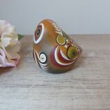 Sculpture chouette en poterie d'art mexicain peint à la main vintage signé Elias Régin Mexico
