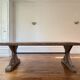 Antique solid oak farmhouse table with star legs - length 200 cm