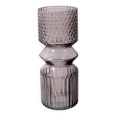Vase en verre violet élégant / Vase en verre pressé du milieu du siècle / Italie / Années 1990