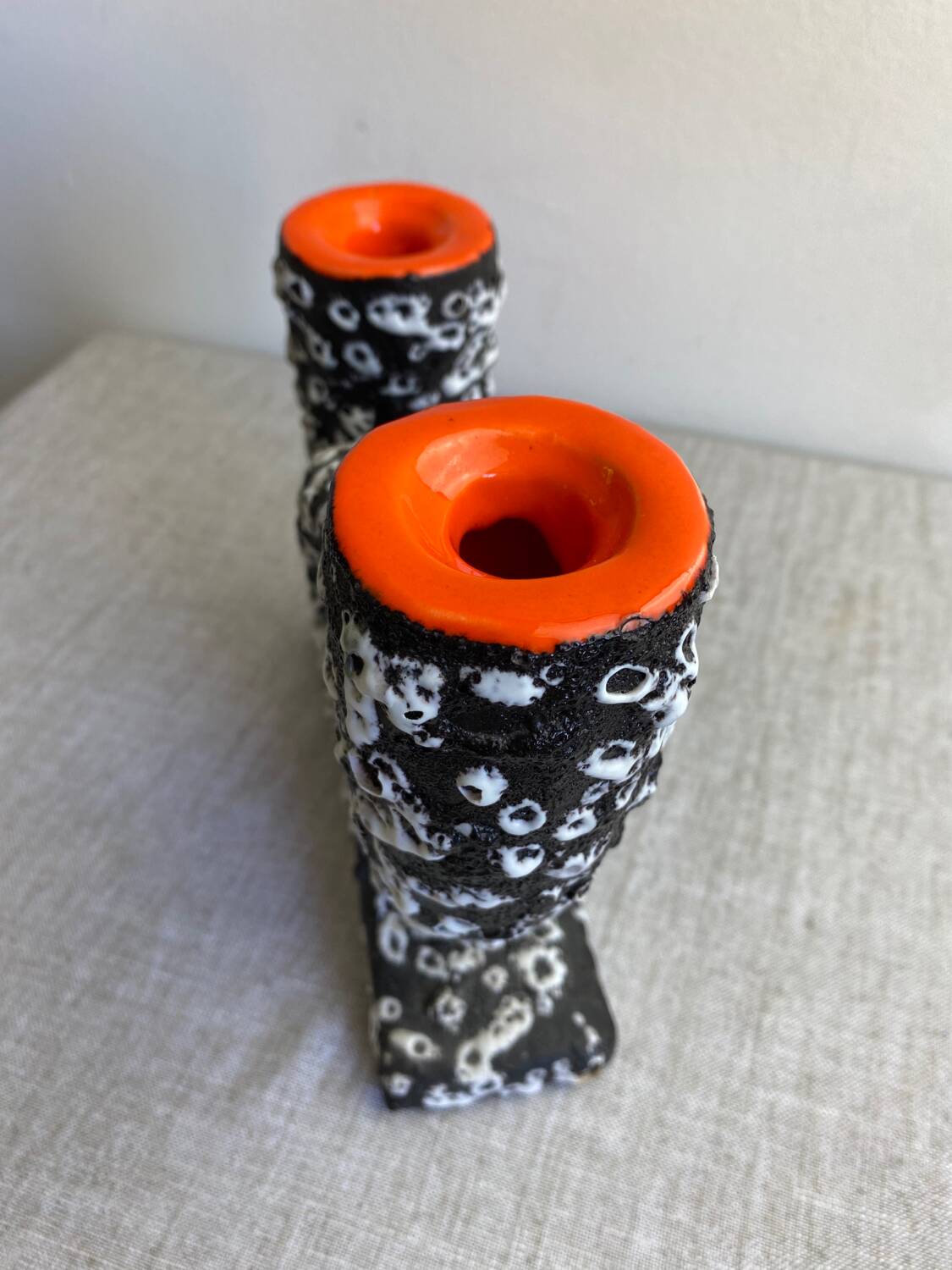 Vallauris fat lava ceramic candle holder