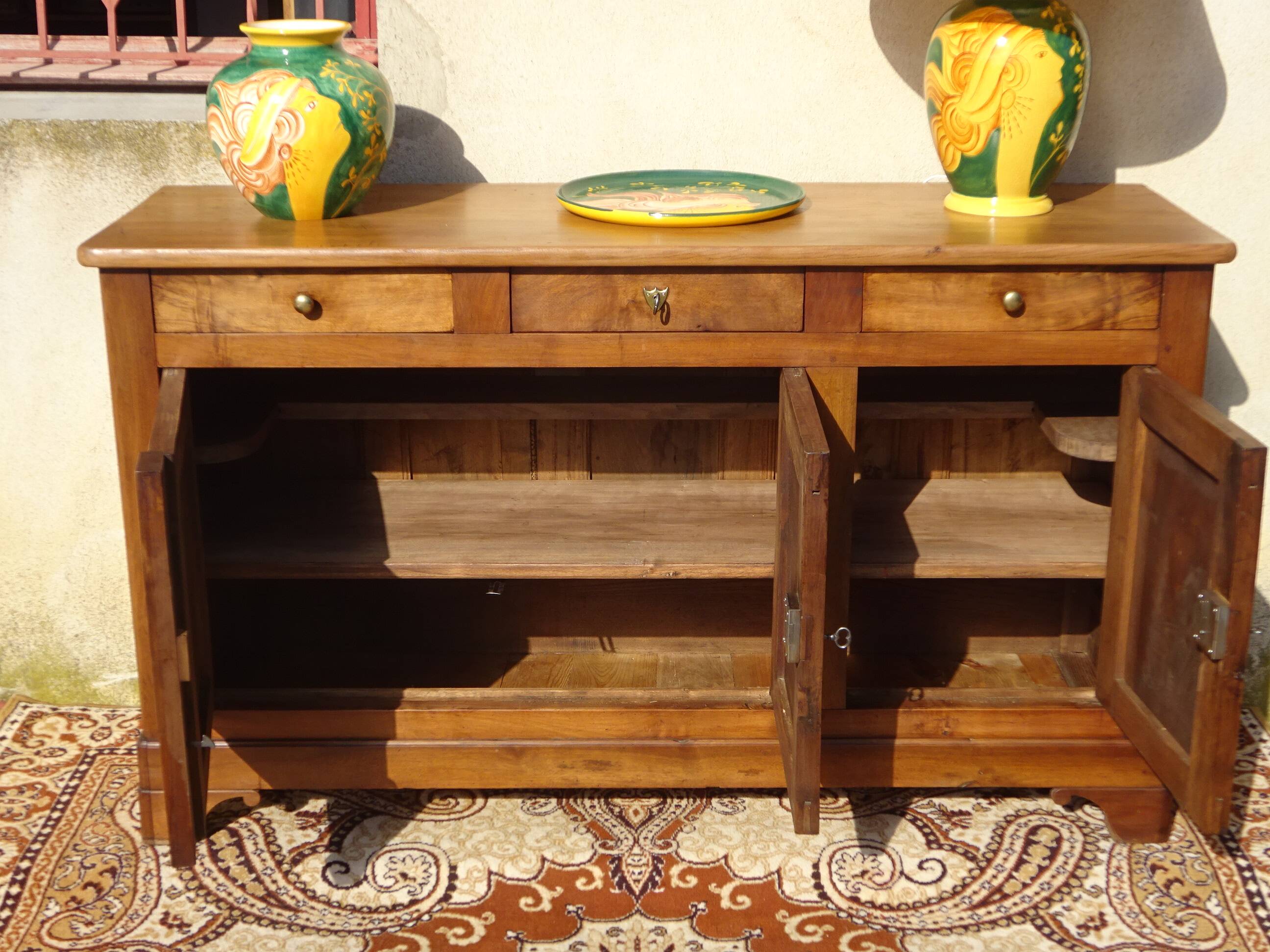 Antique Louis Philippe sideboard in solid elm