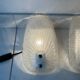 Set of two vintage Italian glass wall lamps