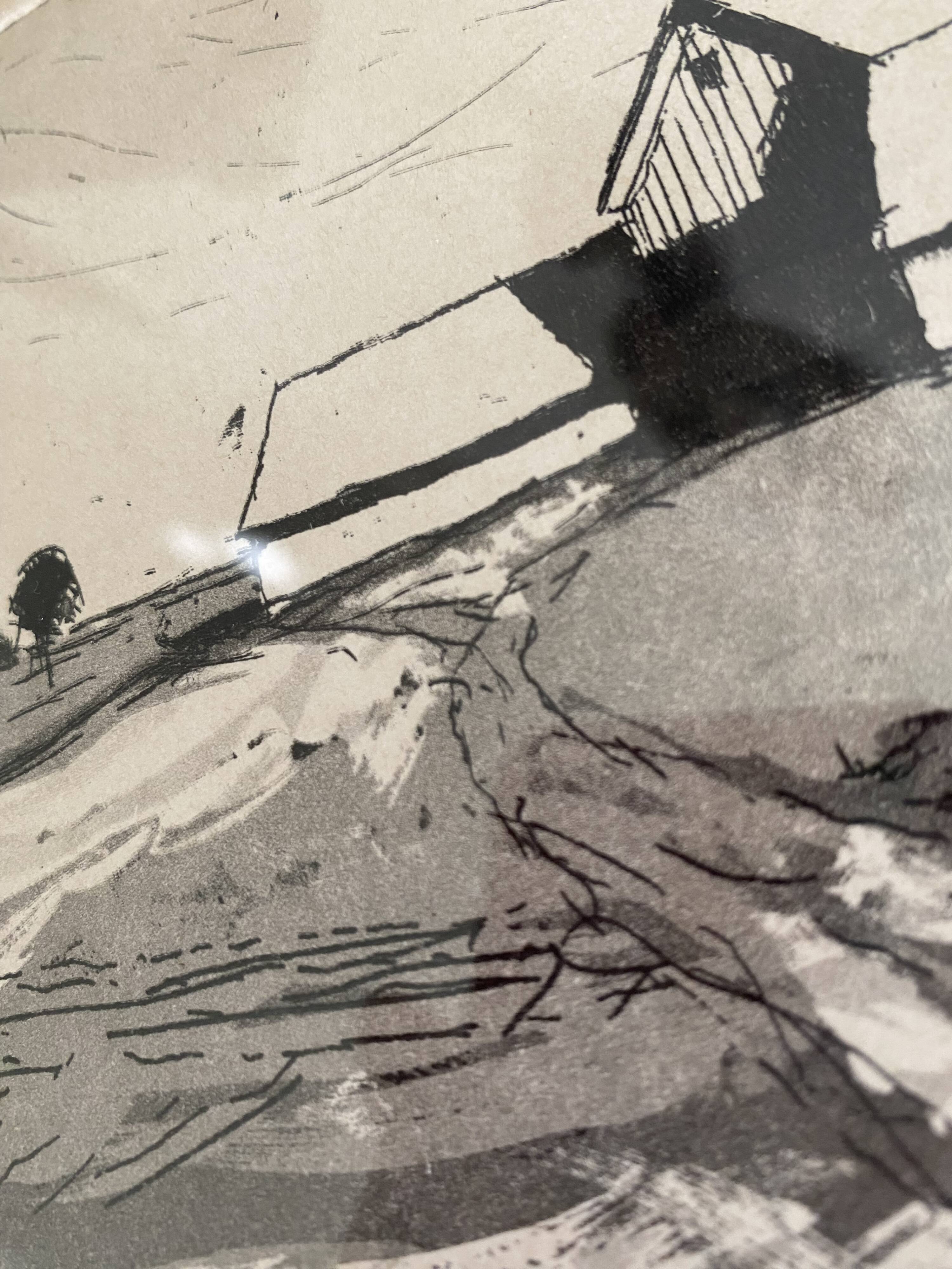 Engraving by Bo Rydstern, 1980s, under glass