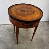 Bouillotte table/game table in Louis XVI style with marquetry circa 1900.