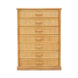 Woven wicker chest of drawers, 1980s