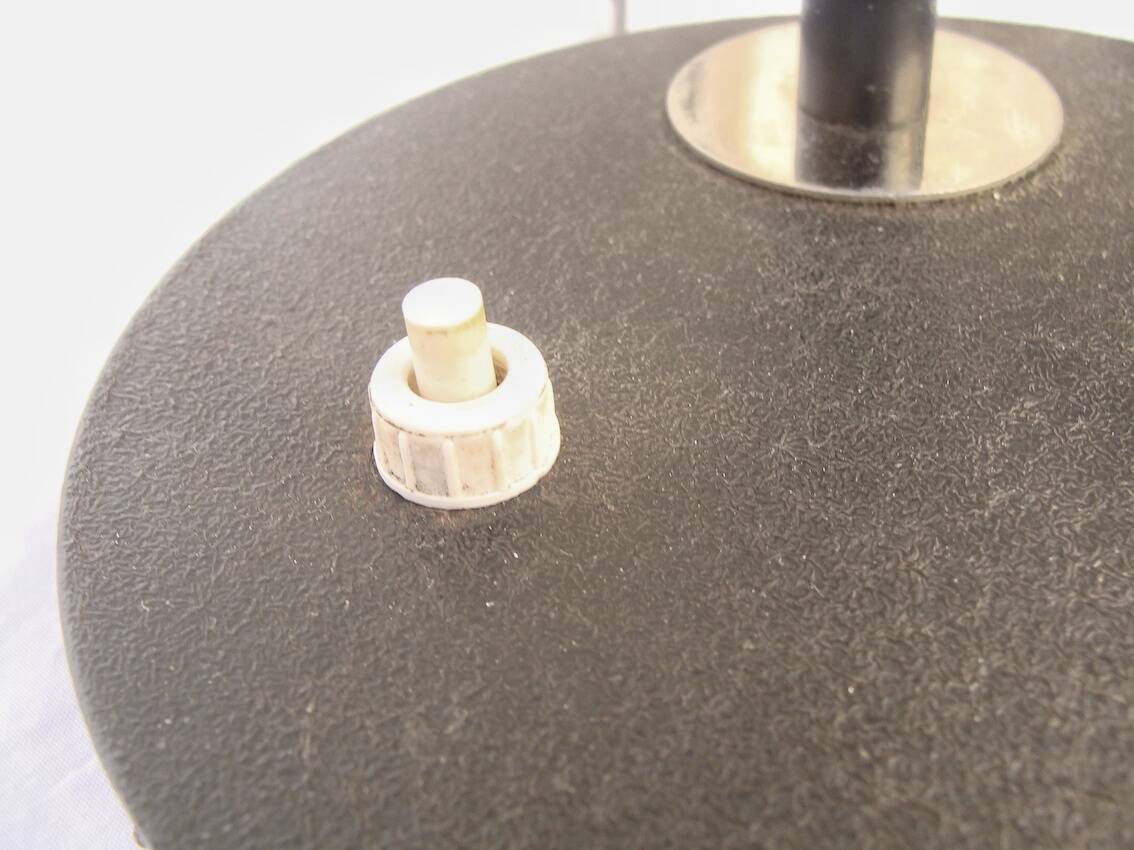 Designer desk lamp 1950, lacquered metal and chrome.