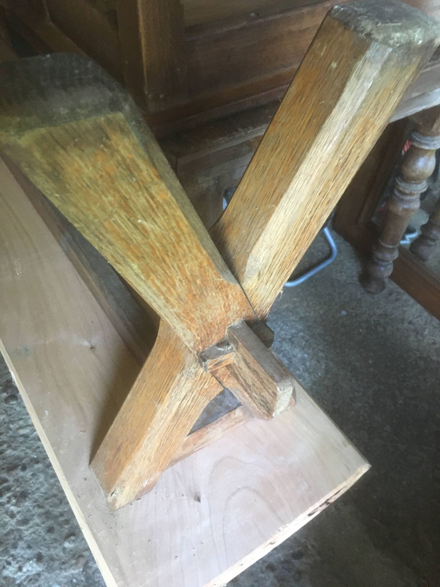 Pair of benches in oak and cherry 250x29x45