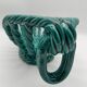 Vintage fruit basket in green enamelled woven earthenware
