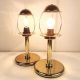 Golden metal table lamps by Sijaj Hrastnik, set of 2