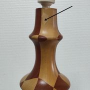 Turned wooden lamp and vintage wood inlay