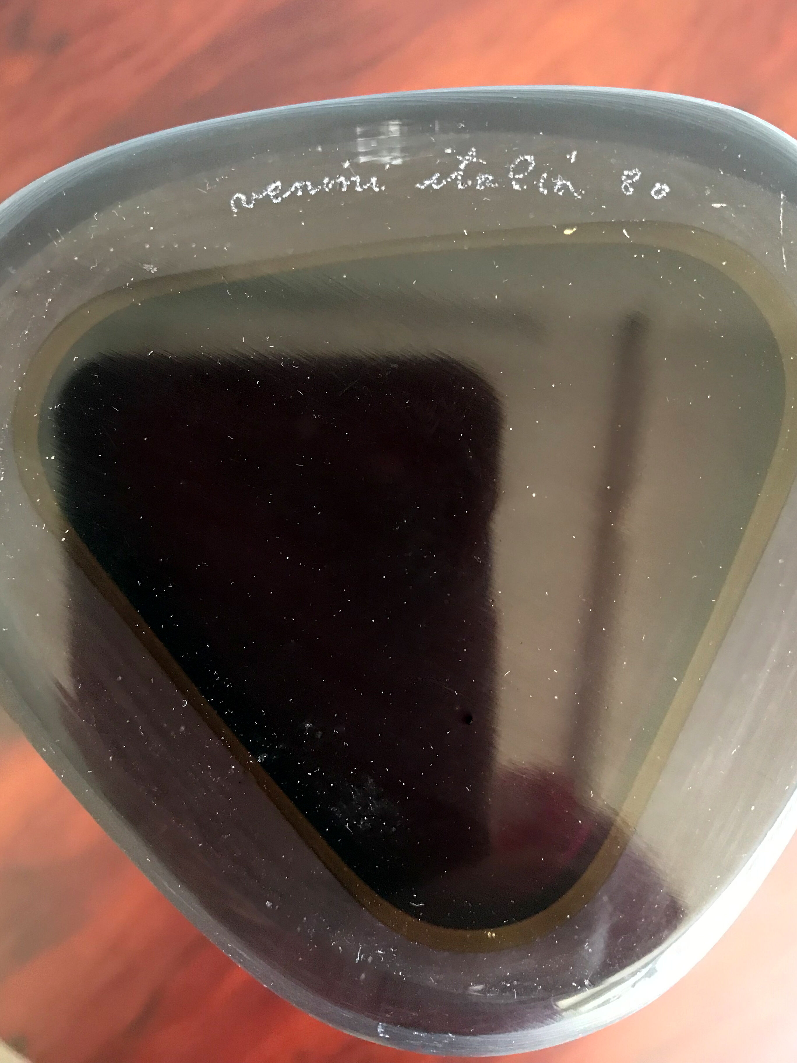 Italian Venini Murano glass bottle Incisi serie 1980