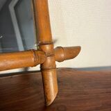 Old bamboo-style wooden mirror from the 50s