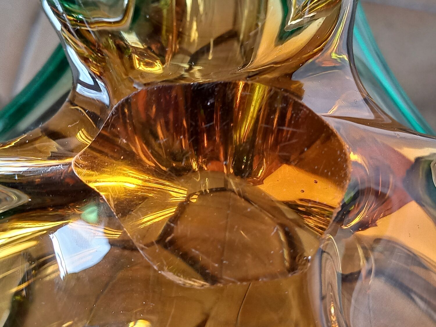 Centerpiece cutter, glass design Murano Sommerso