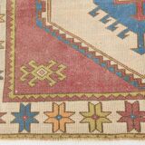 4x6 Burgundy & Blue Oriental Vintage Rug, 132x190Cm